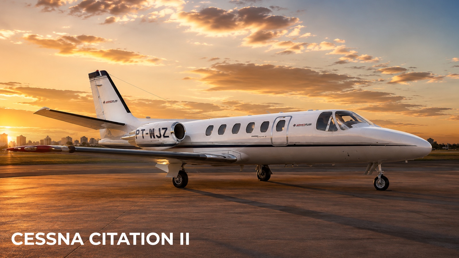 Cessna Citation II PT-WJZ ao pôr do sol