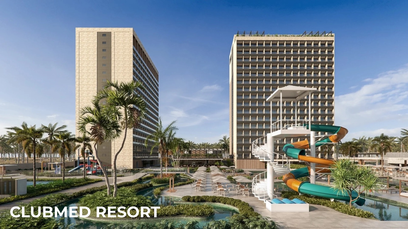 ClubMed Resort — vista das torres e piscinas